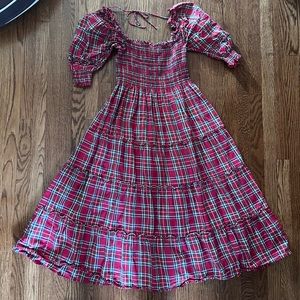 Hill House Home Red Plaid Dress Sz. S